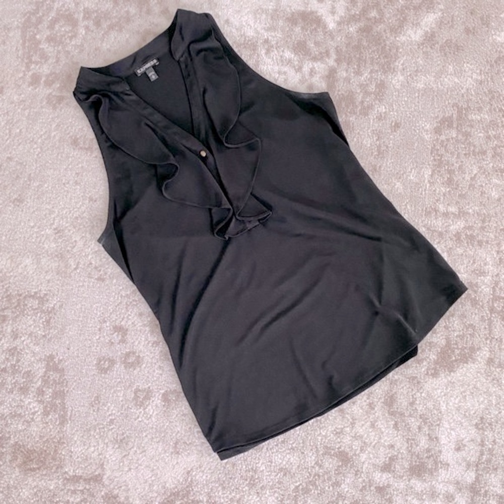 Express Sleeveless Ruffle Front Blouse (M)